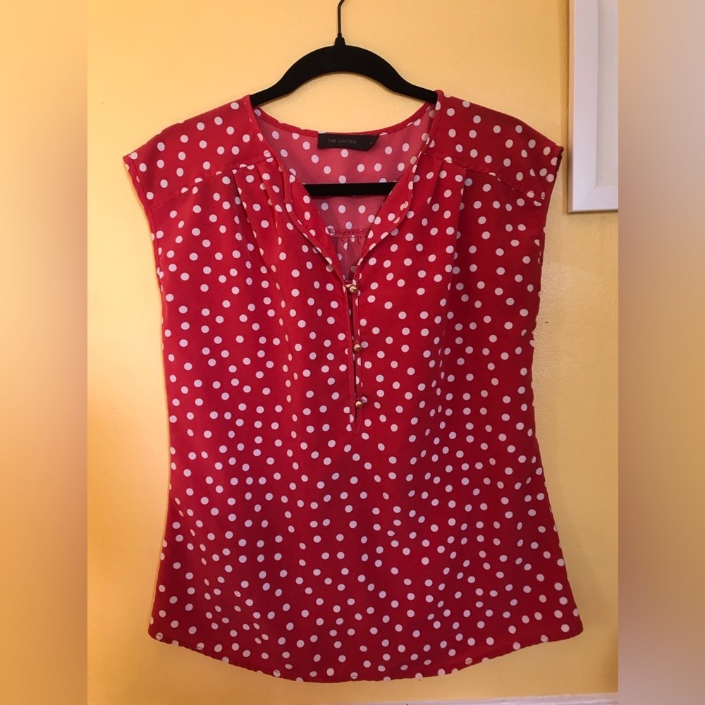 The Limited red and white capsleeve with gold buttons